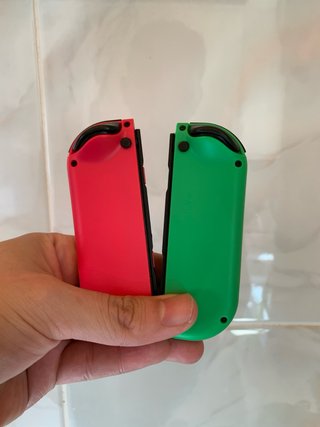 Coppia di Joycons Nintendo Switch Verde Rosa Fucsia