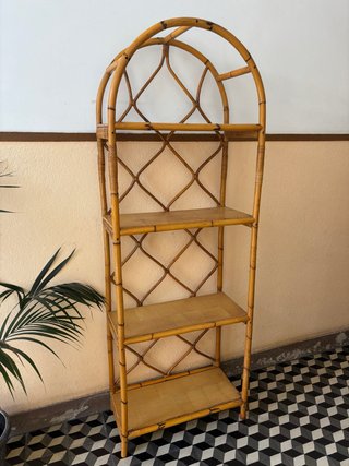 Estantería Vintage Bambú y Ratán