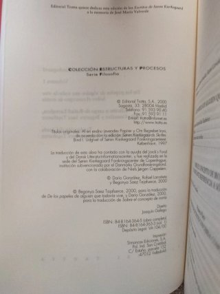 Escritos de Soren Kierkegaard de los papeles de...