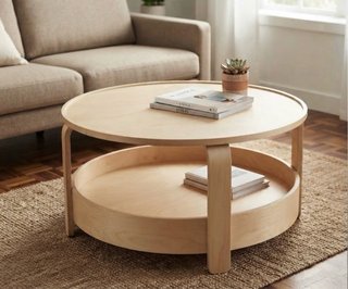 Mesa de centro redonda IKEA madera