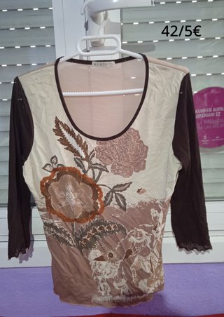 Camisetas mujer manga larga, talla M/L