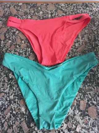Braga de bikini coral y turquesa,nuevas