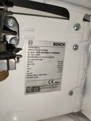 Calentador Bosch GWH12-CTD E23 F5 gas natural