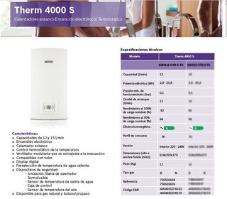 Calentador Bosch GWH12-CTD E23 F5 gas natural