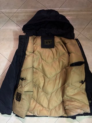 Parka Woolrich blu con cappuccio, Taglia L