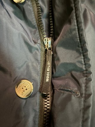 Parka Woolrich blu con cappuccio, Taglia L
