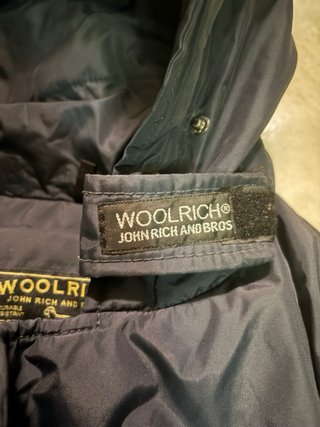 Parka Woolrich blu con cappuccio, Taglia L
