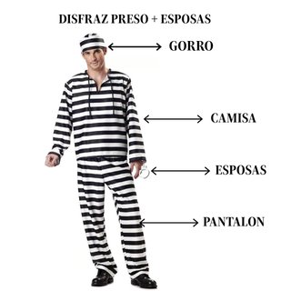 Disfraz Preso Talla L + Gorro y Esposas
