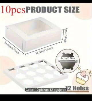 Caja para postres  12 unidades
