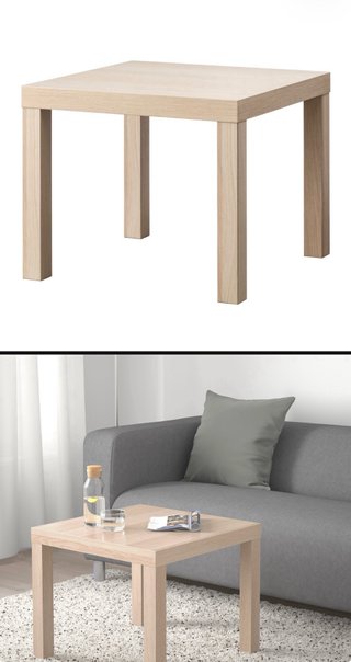 Mesa auxiliar Lack Ikea madera clara