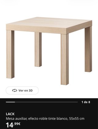 Mesa auxiliar Lack Ikea madera clara