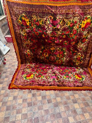 Colcha alfombra terciopelo floral