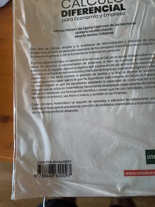 Cálculo diferencial para economía y empresa uned