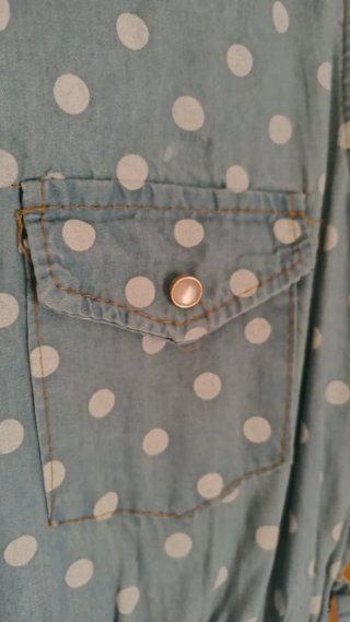 Vestido vaquero azul topos