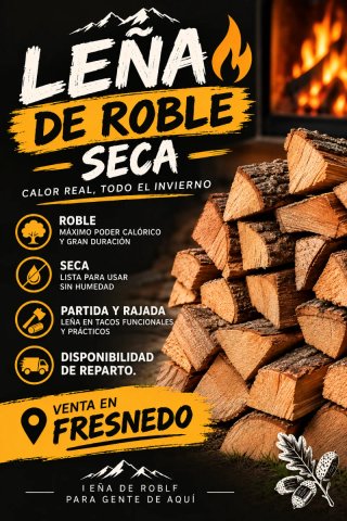 Leña de Roble Seca Lista para Usar