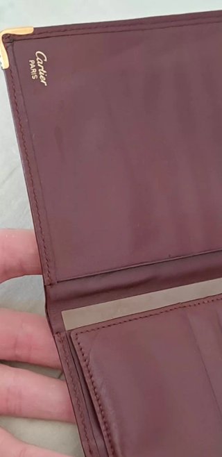 Portacarte Cartier in vera pelle marrone