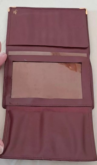 Portacarte Cartier in vera pelle marrone