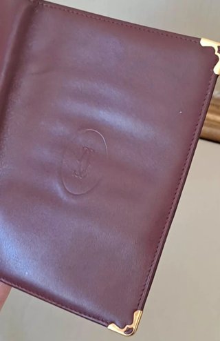 Portacarte Cartier in vera pelle marrone