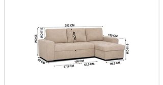Sofá-Cama Chaiselongue Beige