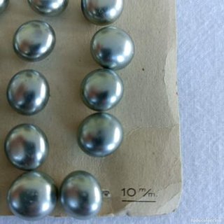 24 Botones Cristal Años 30 Semiesféricos Plateados
