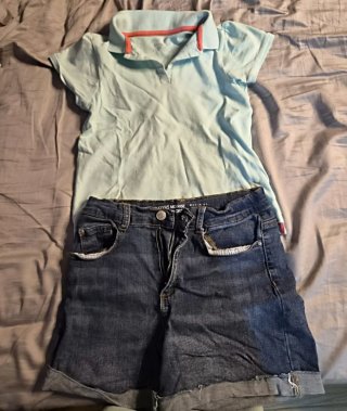 Conjunto polo y shorts vaqueros niña talla 7 años