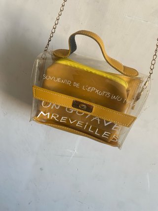 Borsa tracolla trasparente 2 in 1 con pochette