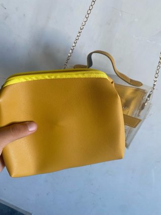 Borsa tracolla trasparente 2 in 1 con pochette