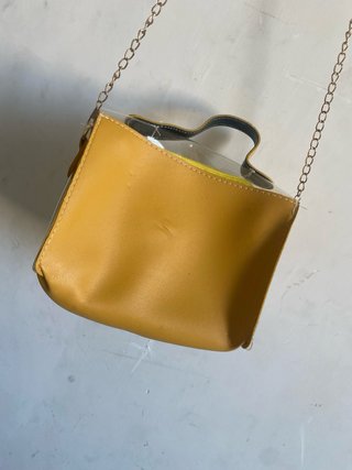 Borsa tracolla trasparente 2 in 1 con pochette