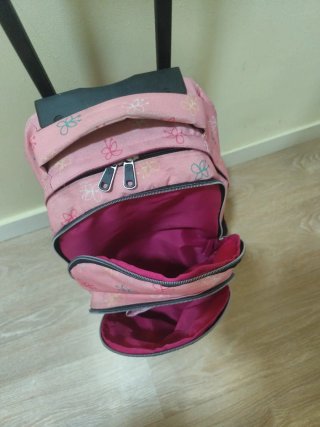 Mochila Escolar Mafalda con Ruedas Rosa