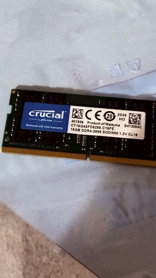 Crucial RAM 16GB DDR4 2666MHz CL19 SODIMM