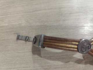 Pulsera celta artesanal cuero y plata