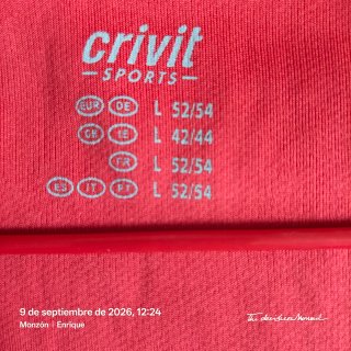 Camiseta Crivit Ciclismo Roja y Negra XL