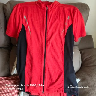 Camiseta Crivit Ciclismo Roja y Negra XL