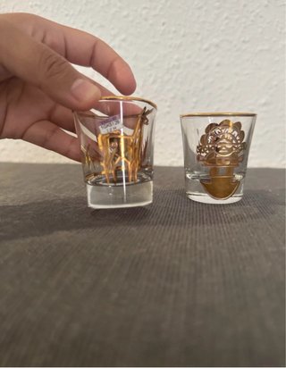 Set 2 Vasos de chupito dorados