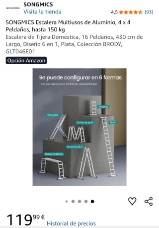 Escalera Multiusos Aluminio SONGMICS 6 en 1
