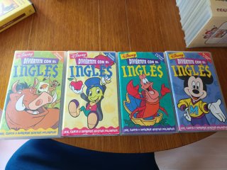 Lote 4 VHS aprender Inglés con Disney para Niños.