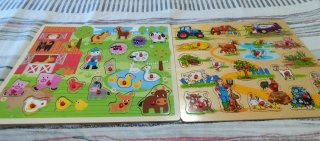Lote 6 Puzzles Madera Animales y Números