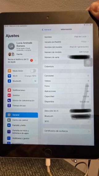 iPad 6 (2018) 128GB Gris Espacial + Cargador