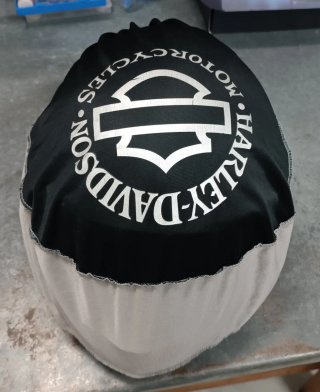 Funda Casco Harley Davidson Negra y Gris.