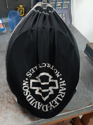 Funda Casco Harley Davidson Negra y Gris.