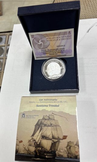 Moneda 10€ Plata 250 Aniversario EE.UU.