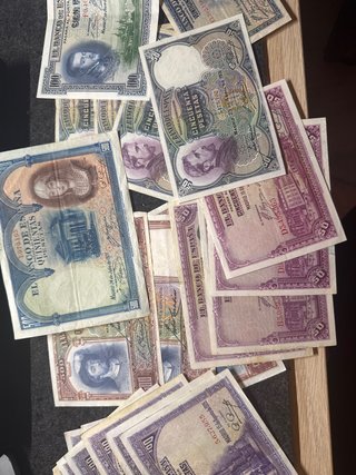 Lote Billetes Antiguos Españoles 100, 500 Pesetas