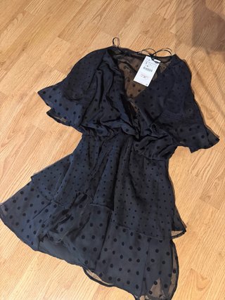 Vestido plumetti lunares negro Talla S