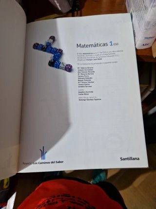 Libro texto. Matemáticas 1° Eso. SANTILLANA