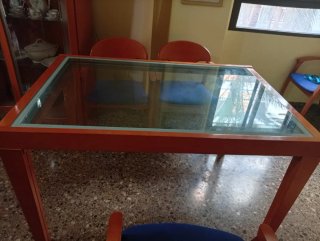 Mesa de comedor extensible con 5 sillas a juego