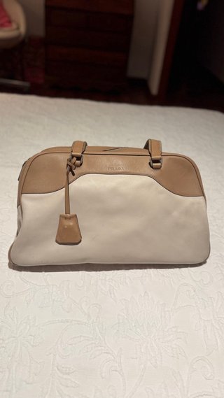 Bolso Prada Bicolor Crema y Camel Vintage