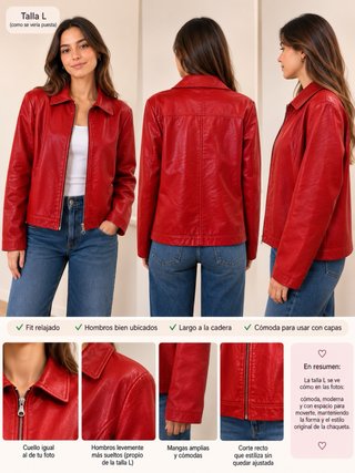 Chaqueta Roja Cuero