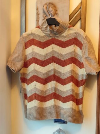 Jersey de chenilla .Beige y Teja.