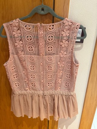 Top Simorra Rosa Encaje Peplum