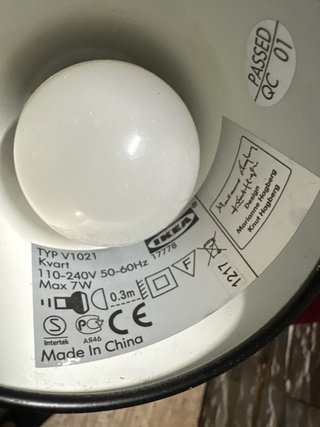Lámpara Escritorio Ikea Negra y Plateada
